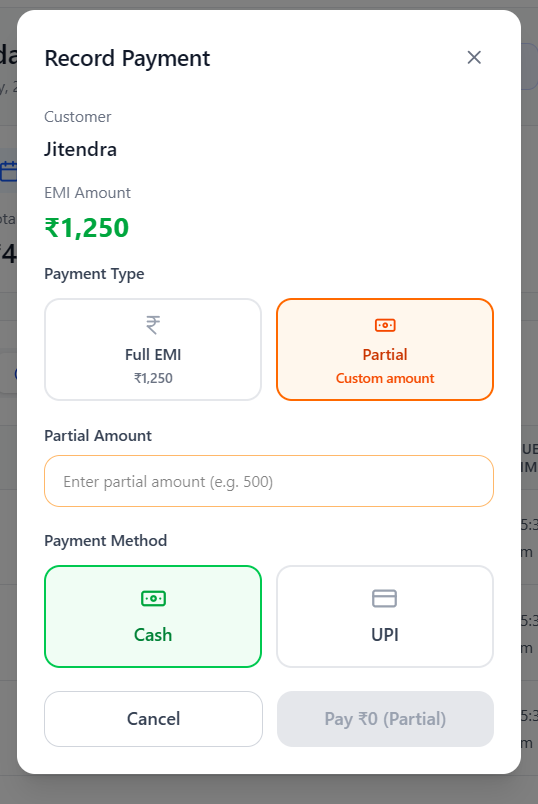Loan officer mobile app dashboard for borrower onboarding and field operations