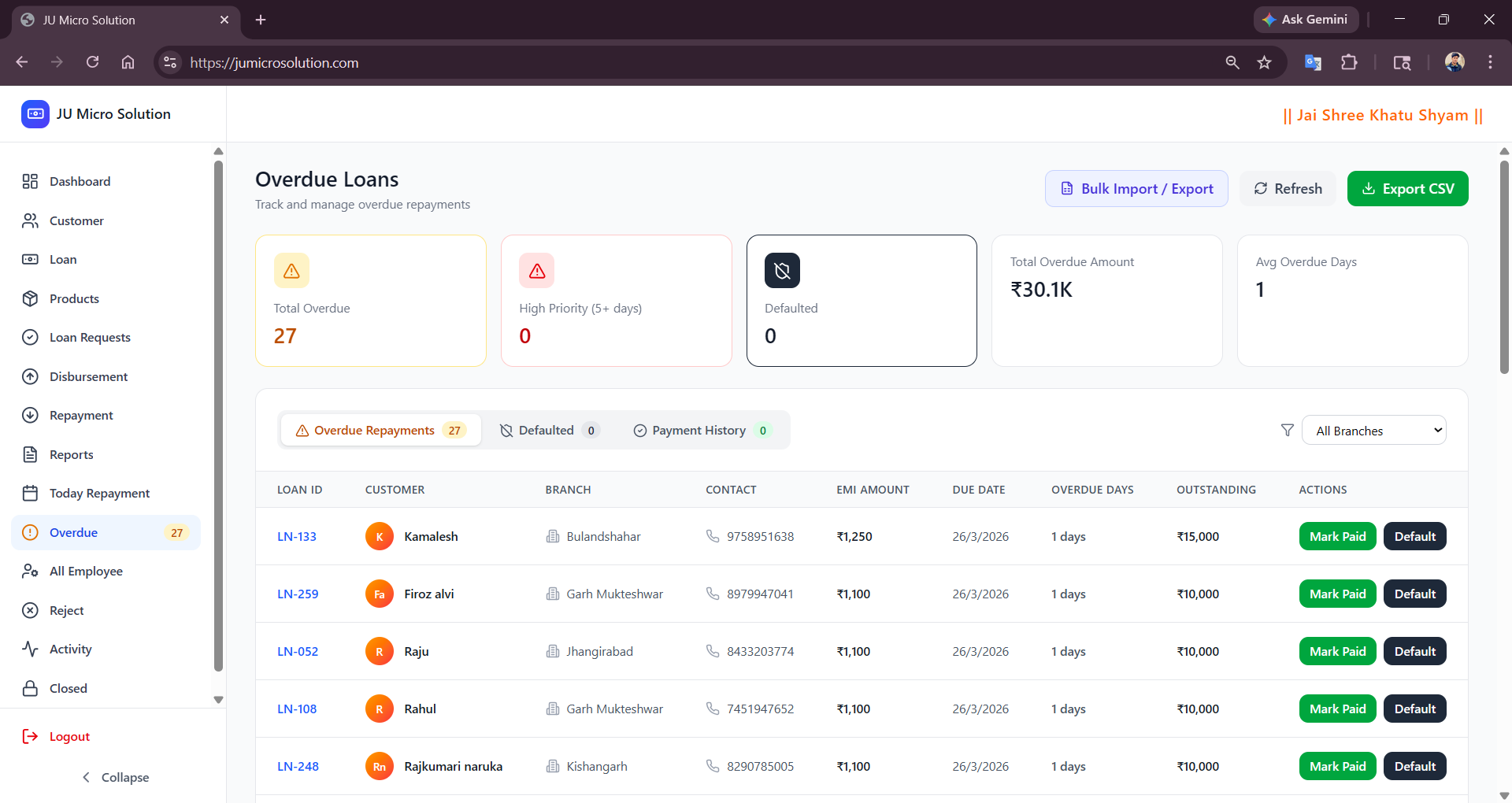 Loan approval workflow with multi-level review states